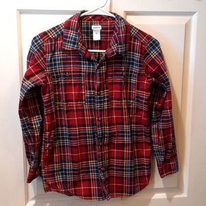 Carters Red/Blue Flannel Button Down Shirt size 12